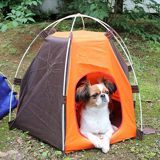 Tienda de campaña con protección solar y cama para mascotas pequeñas